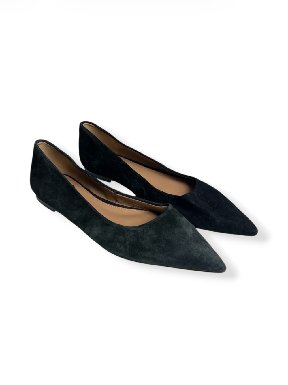 NWOT Sam Edelman Black Suede Leather Pointed Toe Ballet Flats Business Casual